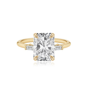 Diamond Gold Tapered Baguettes Engagement Ring