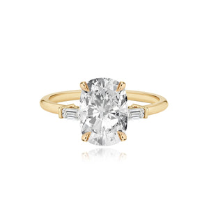 Diamond Gold Tapered Baguettes Engagement Ring