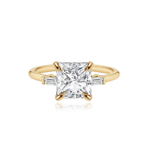 Diamond Gold Tapered Baguettes Engagement Ring