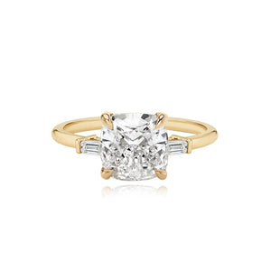 Diamond Gold Tapered Baguettes Engagement Ring