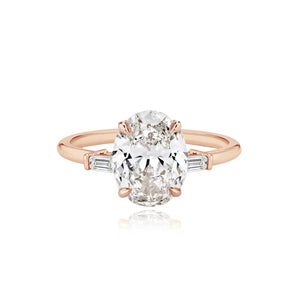 Diamond Gold Tapered Baguettes Engagement Ring