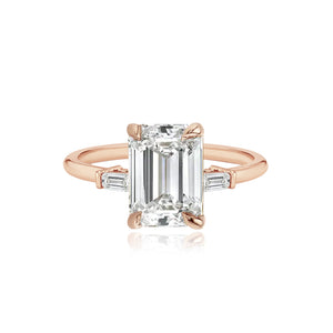 Diamond Gold Tapered Baguettes Engagement Ring