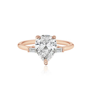 Diamond Gold Tapered Baguettes Engagement Ring