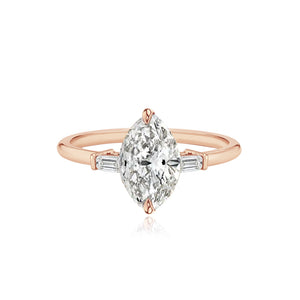 Diamond Gold Tapered Baguettes Engagement Ring