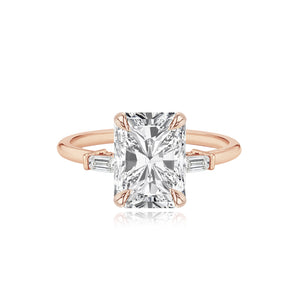 Diamond Gold Tapered Baguettes Engagement Ring