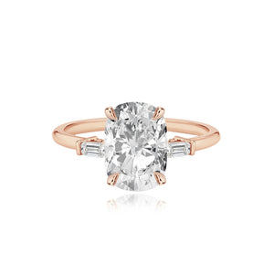 Diamond Gold Tapered Baguettes Engagement Ring