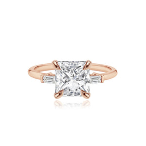 Diamond Gold Tapered Baguettes Engagement Ring