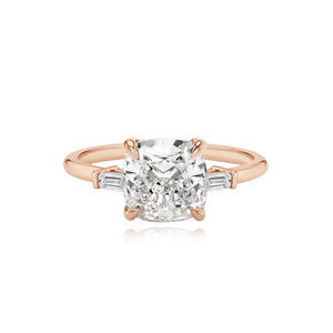 Diamond Gold Tapered Baguettes Engagement Ring