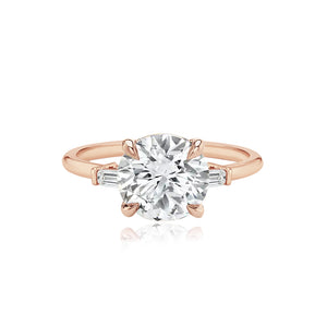 Diamond Gold Tapered Baguettes Engagement Ring