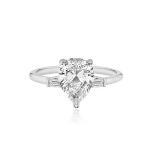 Diamond Gold Tapered Baguettes Engagement Ring