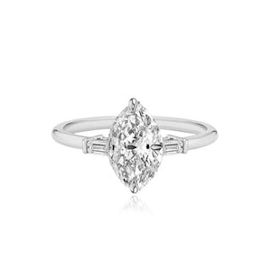 Diamond Gold Tapered Baguettes Engagement Ring