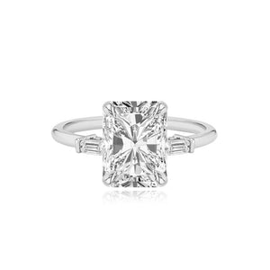 Diamond Gold Tapered Baguettes Engagement Ring