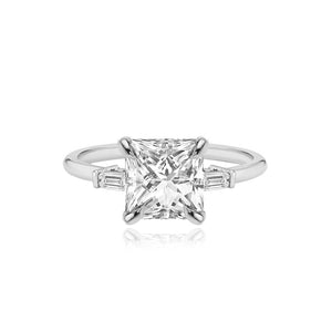 Diamond Gold Tapered Baguettes Engagement Ring