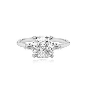 Diamond Gold Tapered Baguettes Engagement Ring