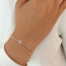 Load image into Gallery viewer, Large Diamond Initial Tennis Bracelet
