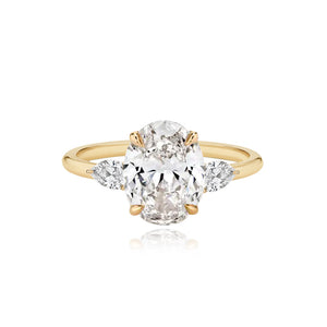 Diamond Gold Pear Side Stones Engagement Ring