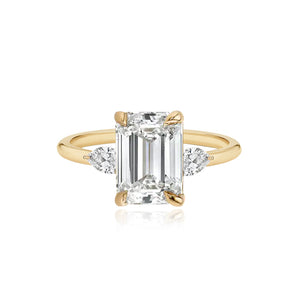 Diamond Gold Pear Side Stones Engagement Ring