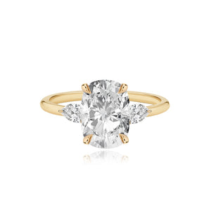 Diamond Gold Pear Side Stones Engagement Ring