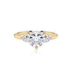 Diamond Gold Pear Side Stones Engagement Ring
