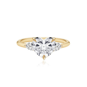 Diamond Gold Pear Side Stones Engagement Ring