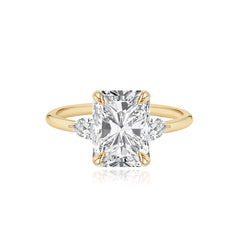 Diamond Gold Pear Side Stones Engagement Ring