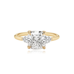 Diamond Gold Pear Side Stones Engagement Ring