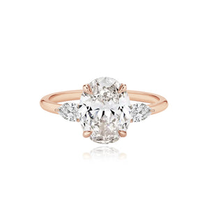 Diamond Gold Pear Side Stones Engagement Ring