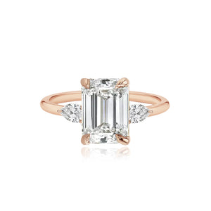 Diamond Gold Pear Side Stones Engagement Ring