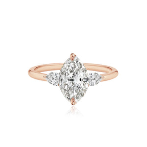 Diamond Gold Pear Side Stones Engagement Ring