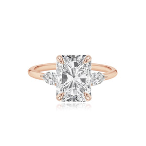 Diamond Gold Pear Side Stones Engagement Ring