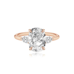 Diamond Gold Pear Side Stones Engagement Ring