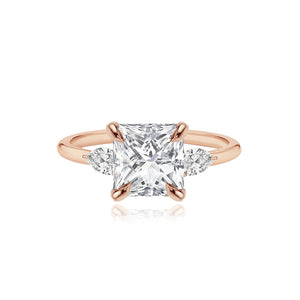 Diamond Gold Pear Side Stones Engagement Ring