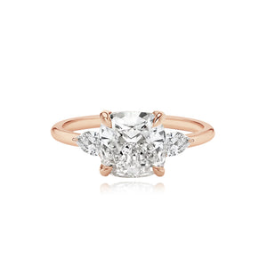 Diamond Gold Pear Side Stones Engagement Ring