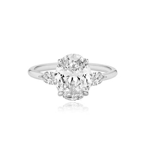 Diamond Gold Pear Side Stones Engagement Ring