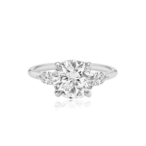 Diamond Gold Pear Side Stones Engagement Ring
