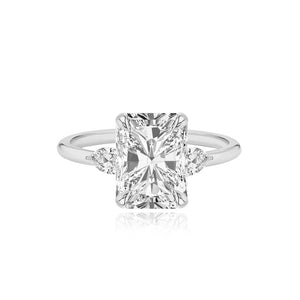 Diamond Gold Pear Side Stones Engagement Ring