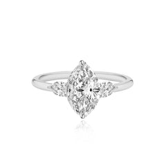 Diamond Pear Side Engagement Ring