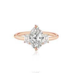 Diamond Trapezoid Side Stones Engagement Ring