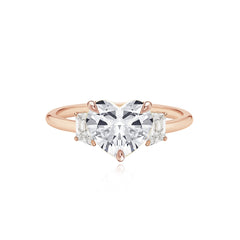 Diamond Trapezoid Side Stones Engagement Ring