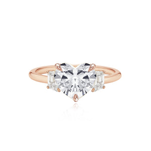 Diamond Trapezoid Side Stones Gold Band Engagement Ring