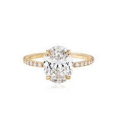 Pave Band Lab Engagement Ring