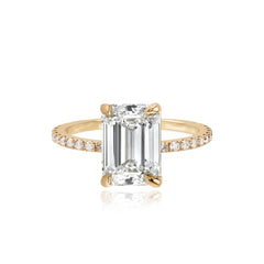 Large Diamond Shape Engagement Pave Ring