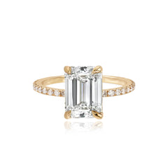 Pave Band Lab Engagement Ring