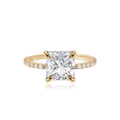 Pave Band Lab Engagement Ring