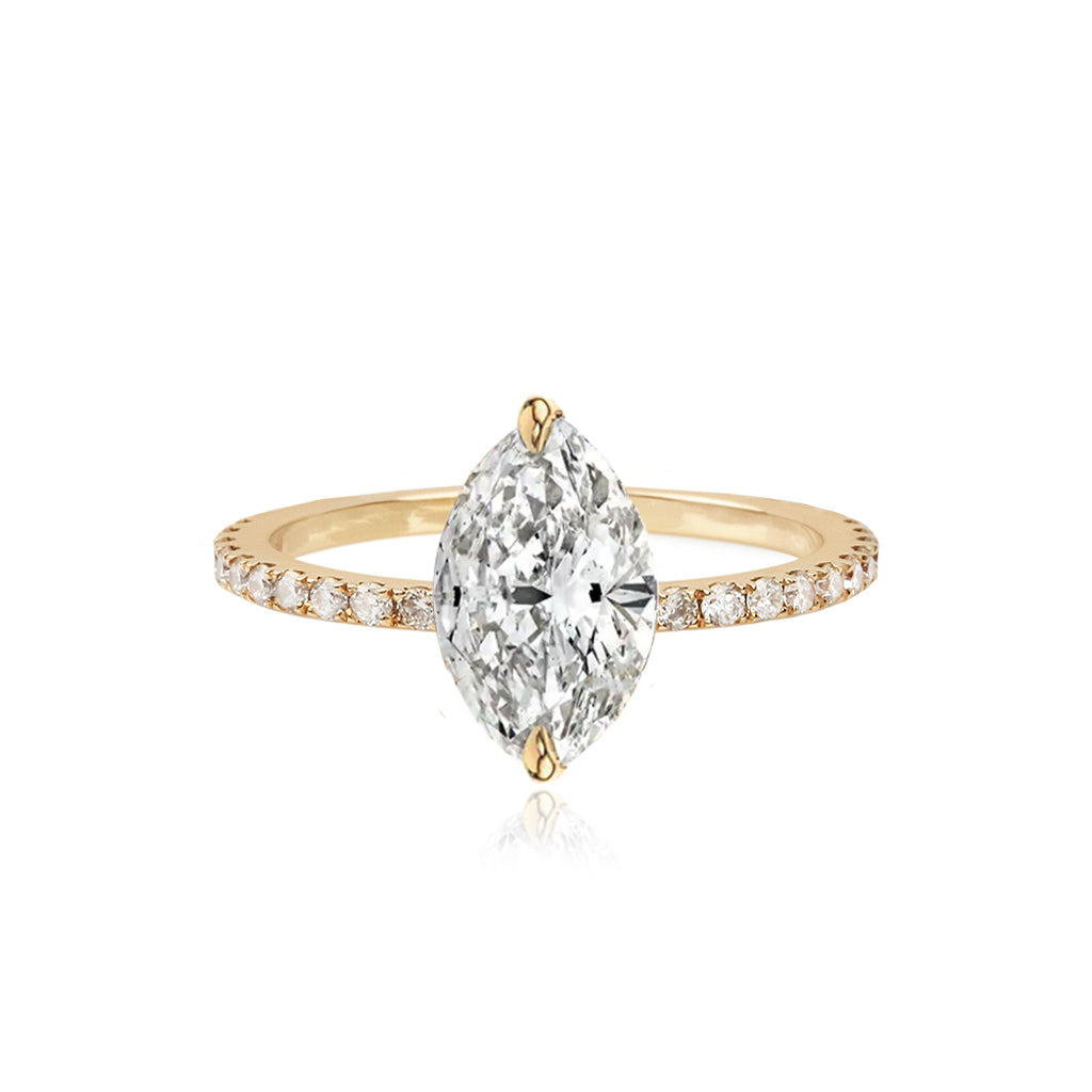 Pave Band Lab Engagement Ring