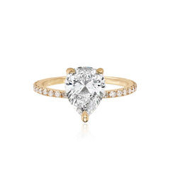 Pave Band Lab Engagement Ring