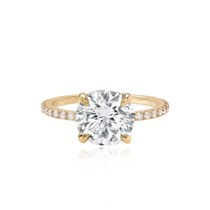 Large Diamond Shape Engagement Pave Ring