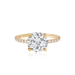 Pave Band Lab Engagement Ring