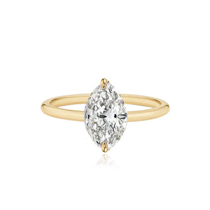 Diamond Gold Band Engagement Ring