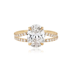 Diamond Pave Split Shank Engagement Ring